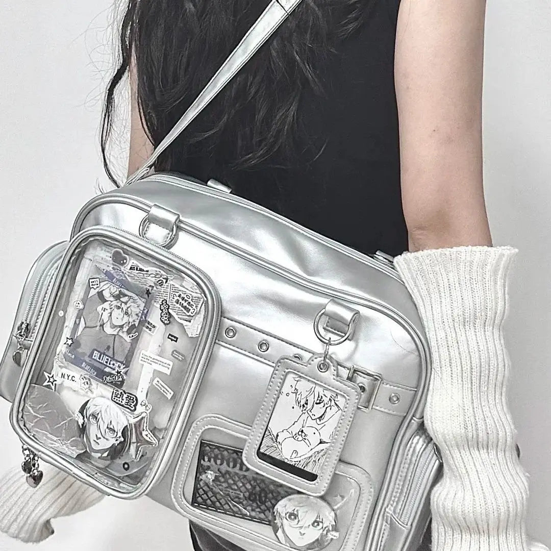 Harajuku Pin Doll Ita Bag Women PU Leather Shoulder Bag