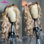 Body Wave Lace Frontal Wig Ash Blonde Human Hair 180 Density