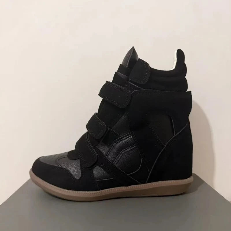 Women's Genuine Leather Ankle Boots with Hidden Heel