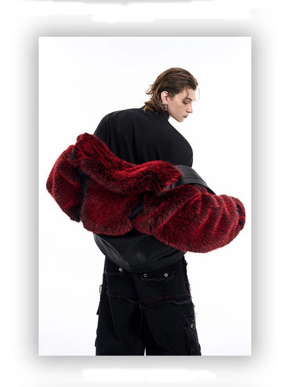 Thick Warm Patchwork Faux Fur Coat for Men
