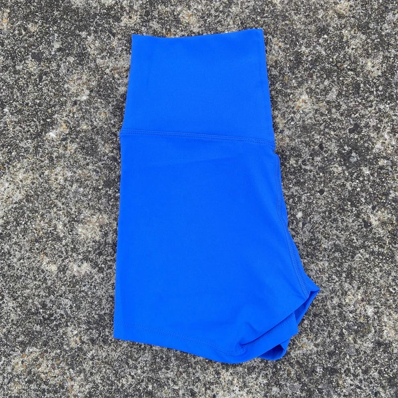 High Waist Yoga Shorts for Women in Solid Color
