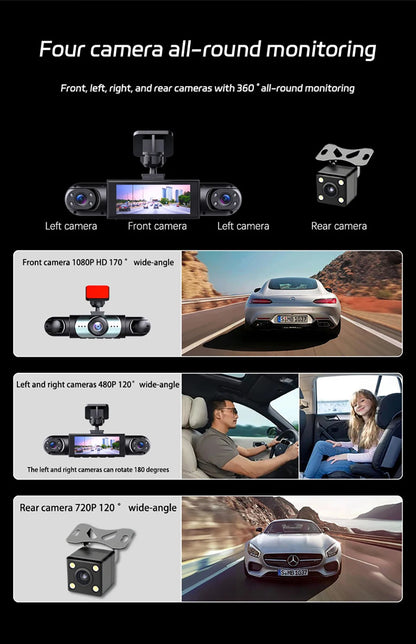 1080P Four-Channel Car DVR with Night Vision
