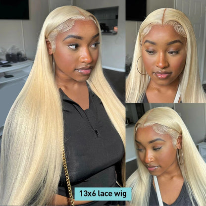 613 Blonde Human Hair Lace Front Wig 30 Inch Straight