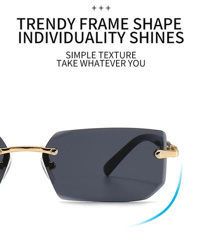 Rimless Square Sunglasses for Women and Men