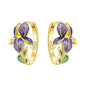 S925 Sterling Silver Iris Flower Hoop Earrings for Women