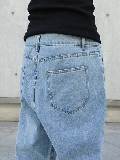 Men's Baggy Denim Jeans Casual Loose Straight Pants