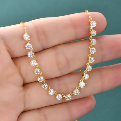 Moissanite Bubble-Style Necklace 3mm D VVS1 14K Gold Filled