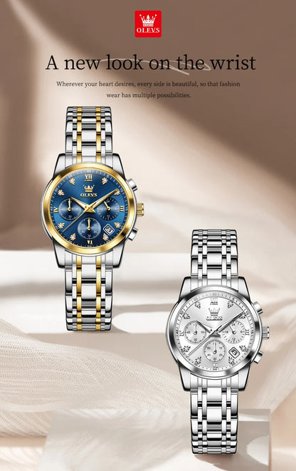 OLEVS 2858 Luxury Quartz Women Watch with Diamonds
