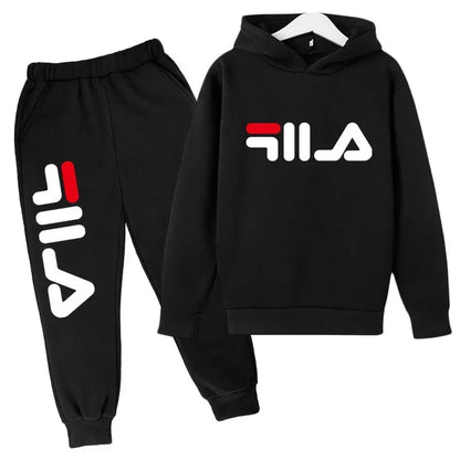 Kids Casual Sports Hoodie and Pants Set Polyester