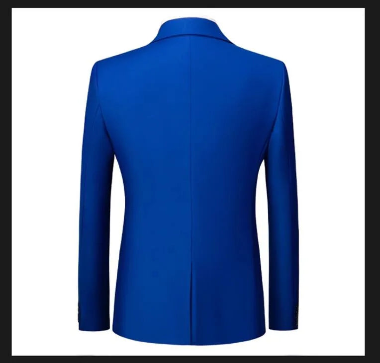 Men's Solid Color Formal Suit Jacket Slim Fit Blazer