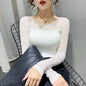 Women Slim Fit Long Sleeve Mesh T-Shirt