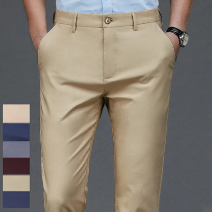 Black Stretch Smart Casual Men's Trousers