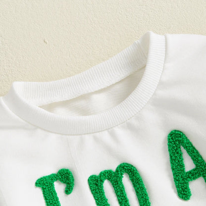 Clover Embroidery Sweatshirt and Pants Set for Toddlers