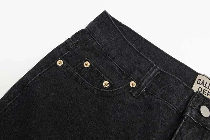 Washed Denim Trousers for Men with Micro-Flared Style