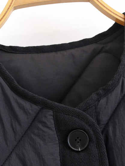 Solid Single-Breasted O-Neck Jacket for Women