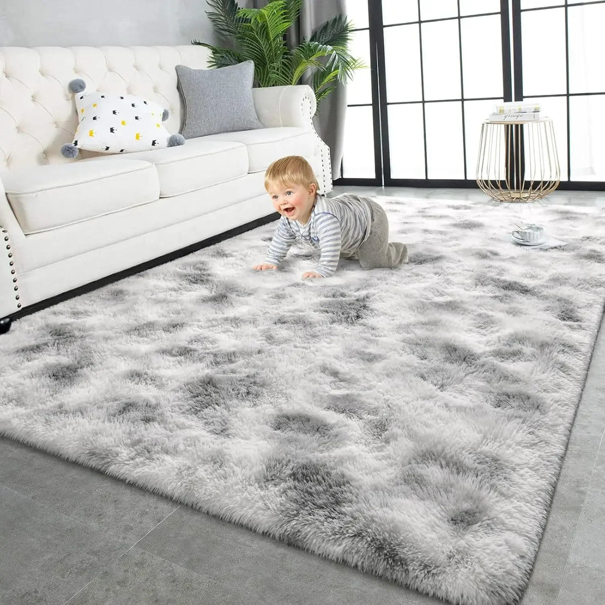 VIKAMA Pink Polyester Bedroom Carpet - Soft Plush Rug