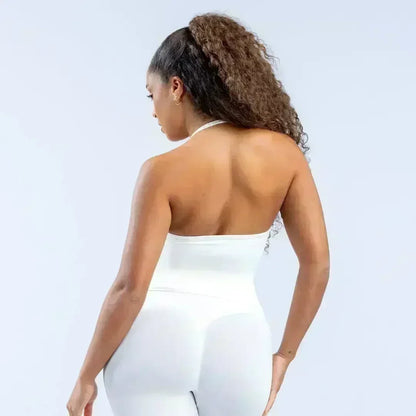 Seamless Lace-Up Bra and Shorts Yoga Set for Women