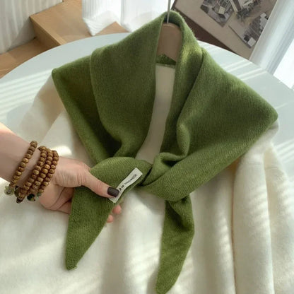 Wool Triangle Scarf for Women - Multi-functional Knitted Scarf