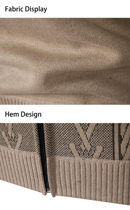 Men's Casual Knitted Sweater Coat in Cashmere Blend