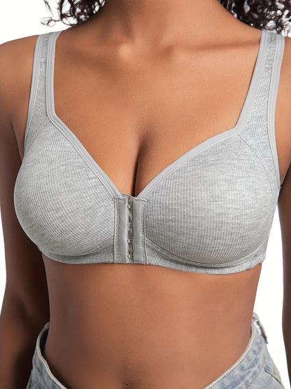 Women's Wire-Free Front Closure Full Coverage Bra
