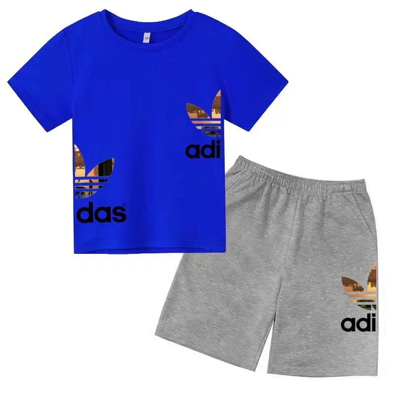 Kids Casual O-neck T-shirt and Pants Set