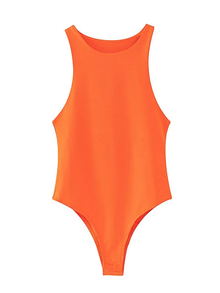 Summer Solid Sexy Bodycon Women Bodysuit Green Slim