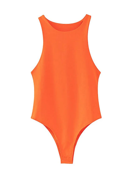 Summer Solid Sexy Bodycon Women Bodysuit Green Slim