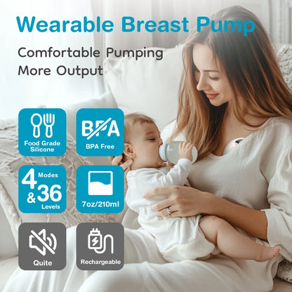 Wearable Electric Breast Pump with LED Display