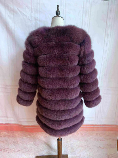 4in1 Women Fox Fur Coat Winter Outerwear