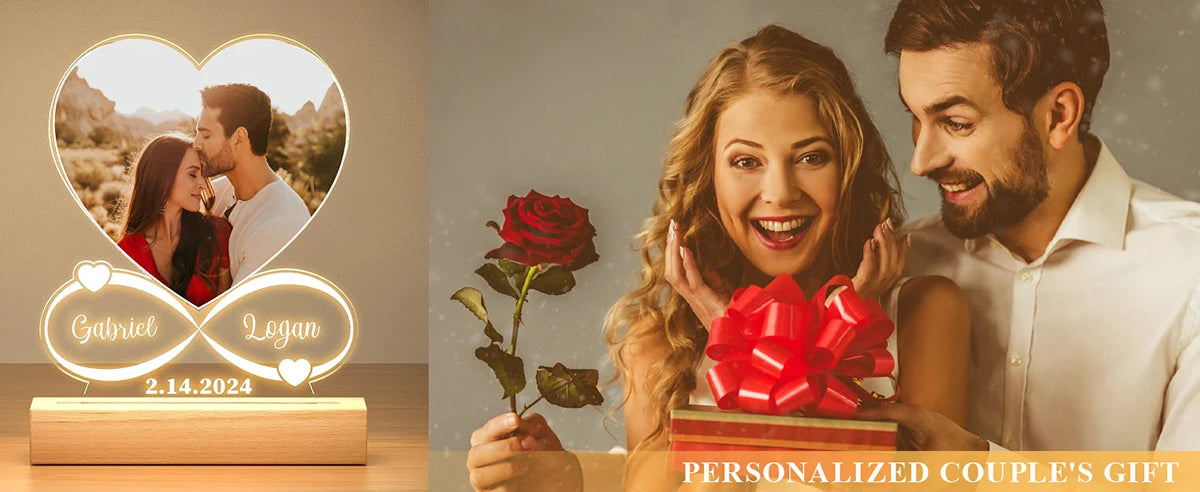 Personalized Acrylic Photo Frame for Couples Anniversary