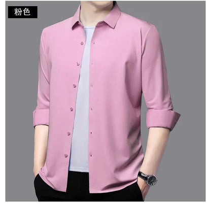 Men's Ultra-Stretch Slim-Fit Long Sleeve Shirt