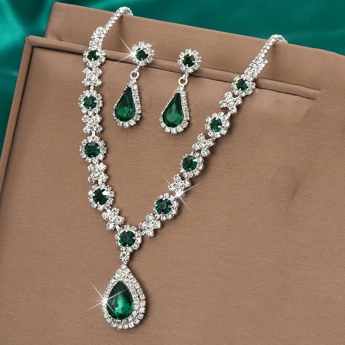 Water Drop Necklace and Earrings Set for Women