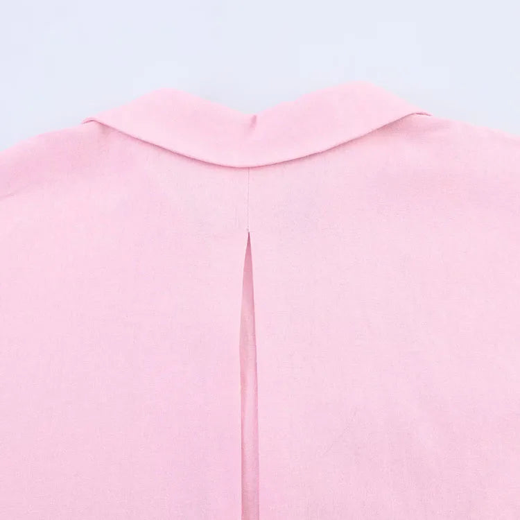 Wide Sleeved Asymmetric Hem Shirt for Women