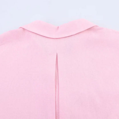 Wide Sleeved Asymmetric Hem Shirt for Women