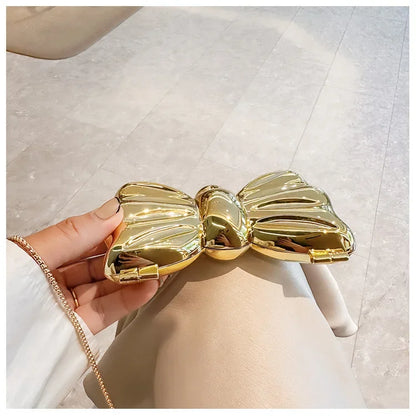 Golden Acrylic Round Clutch Purse for Parties