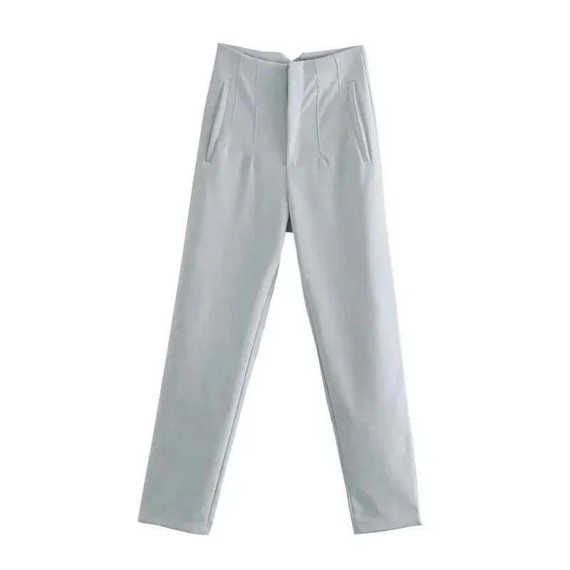High Waist Pencil Pants for Women in Black and Pink