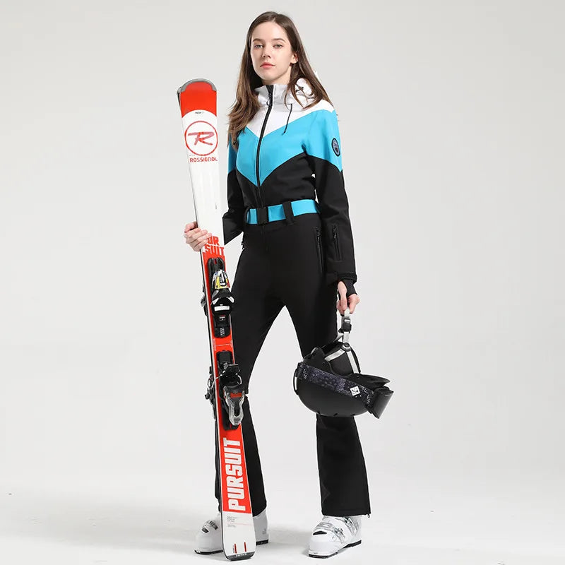 Gsou Women's Winter Snow Jumpsuit Waterproof Ski Suit