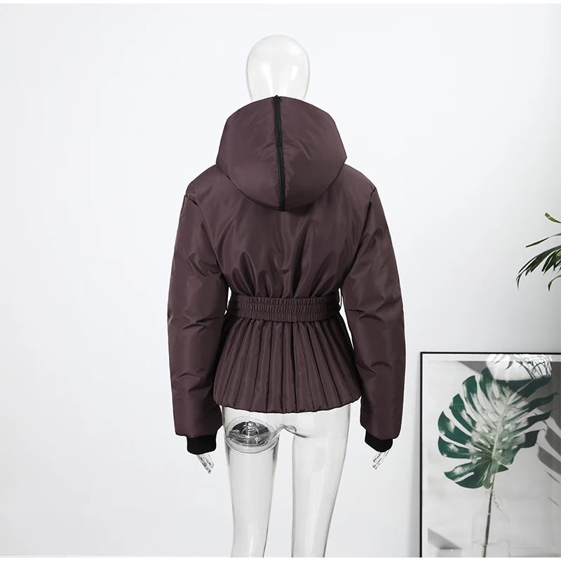 Hooded One-Piece Ski Jumpsuit for Women Windproof Outwear
