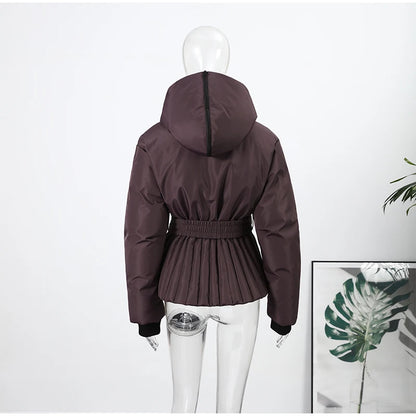 Hooded One-Piece Ski Jumpsuit for Women Windproof Outwear