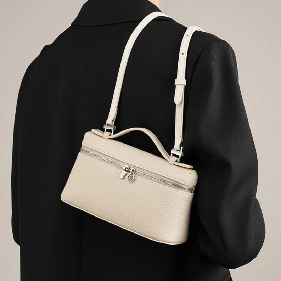 Lychee Grain Patent Leather Shoulder Bag for Women
