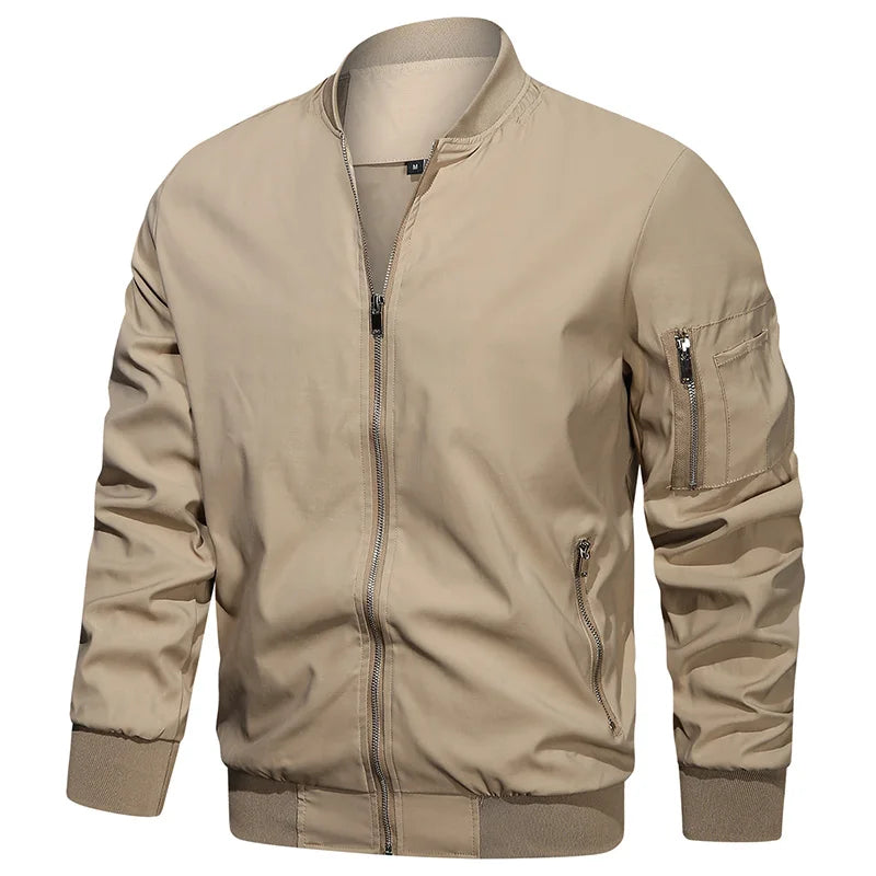 Men's Lightweight Casual Bomber Jacket Polyester