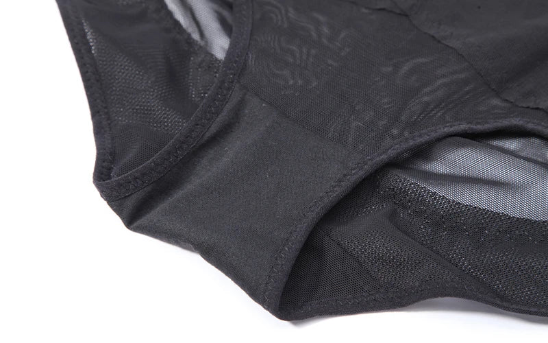 High Waisted Body Shaper Control Panties Black Beige