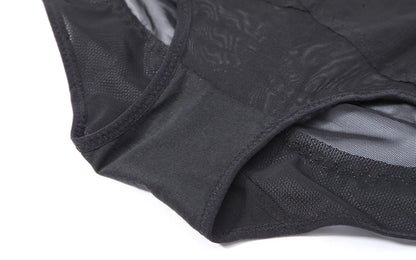High Waisted Body Shaper Control Panties Black Beige