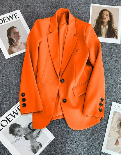 Elegant Long Sleeve Blazer Coat for Women