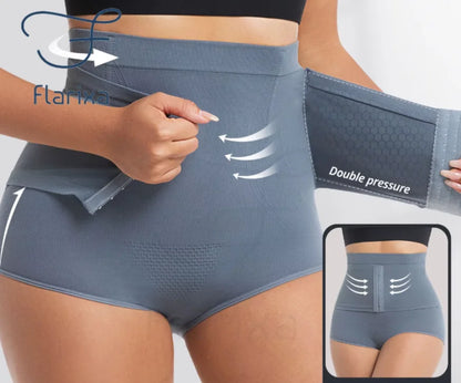 Seamless High Waist Compression Panty Briefs Apricot