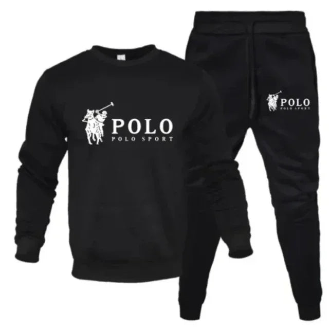 Men's Round-Neck Sweatshirt and Jogging Pants Set
