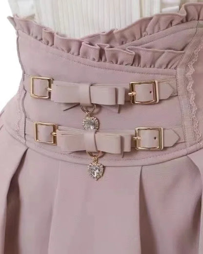 Japanese Sweet Lolita Mini Skirt Women Retro Lace Skirt
