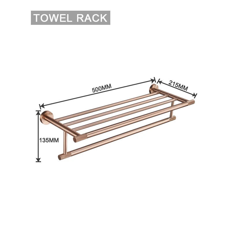 Brushed Rose Gold Metal Bath Hardware Set