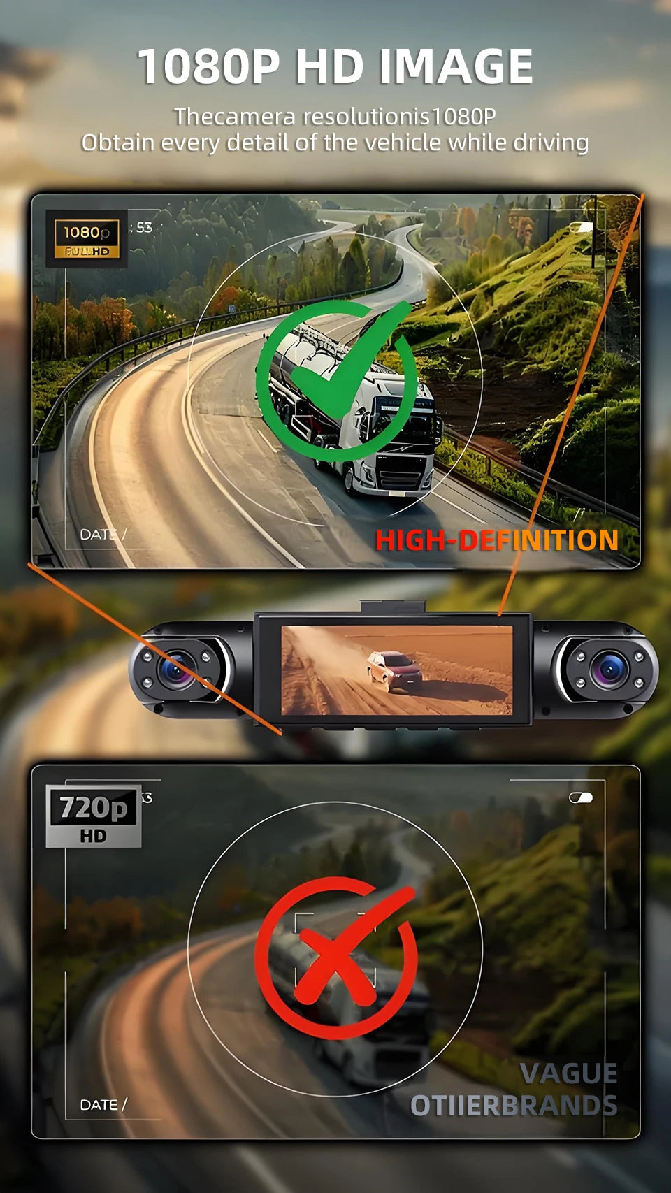 1080P Four-Channel Car DVR with Night Vision