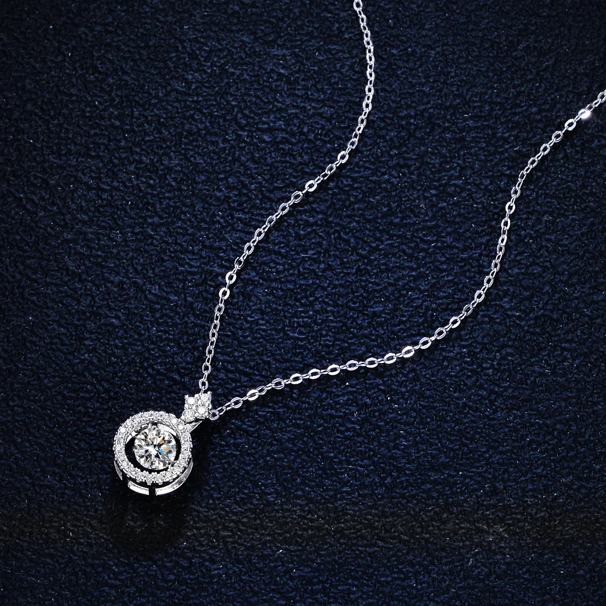 Moissanite Pendant Necklace for Women in Sterling Silver
